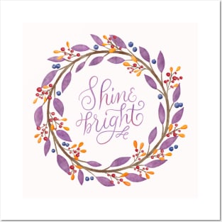 Floral wreath: Shine bright Posters and Art